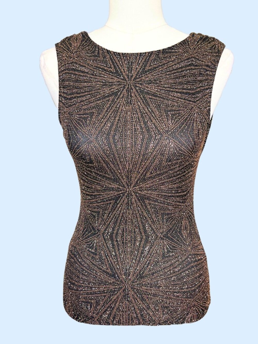 Metallic Open Back Shimmer Knit Top
